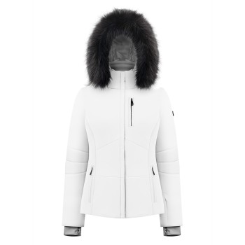 Womens stretch ski jacket white Emma
