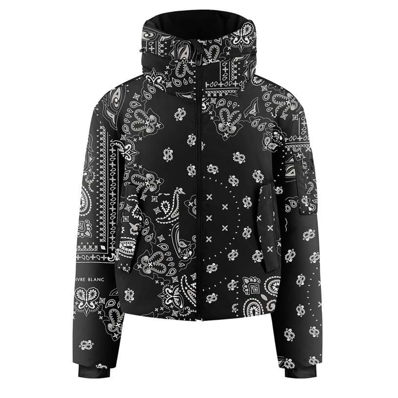 Womens ski jacket paisley black Julie