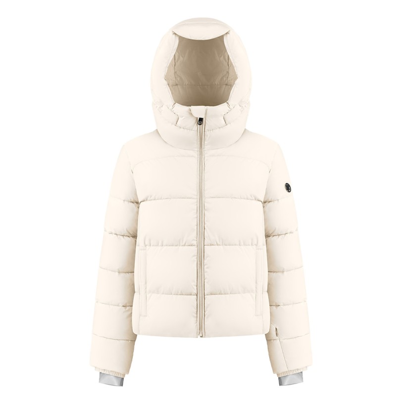 Womens synthetic down ski jacket natural white Chloe