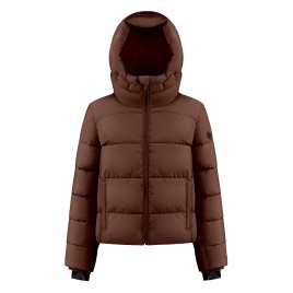 Womens synthetic down ski jacket choco brown Chloe
