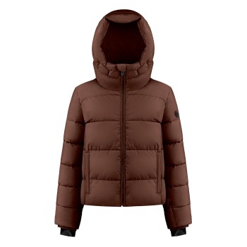 Womens synthetic down ski jacket choco brown Chloe