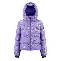 Womens synthetic down ski jacket paisley purple Chloe