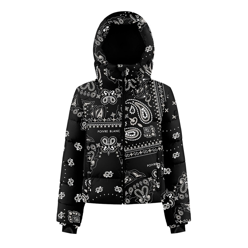 Girls synthetic down ski jacket paisley black Chloe