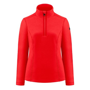 Womens micro fleece sweater scarlet red Romy