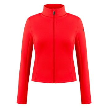 Womens stretch fleece jacket scarlet red Helen