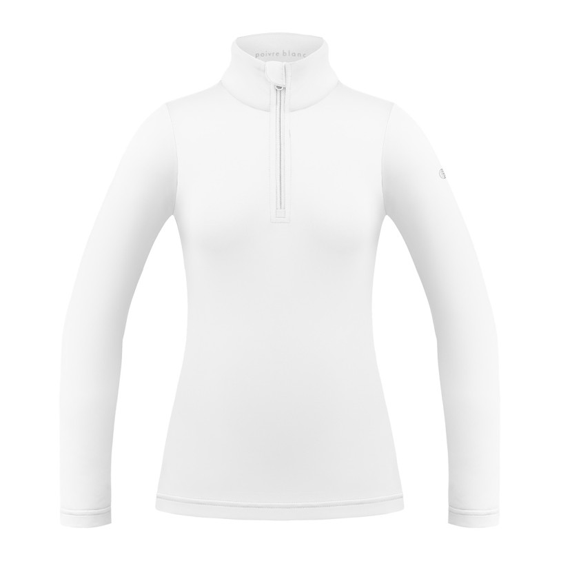 Womens base layer with zip white Mia