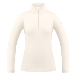 Womens base layer with zip natural white Mia
