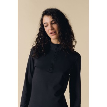 Womens base layer with zip black Mia