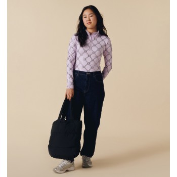 Womens base layer with zip monogram purple Mia