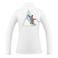 Womens base layer with zip white print Mia