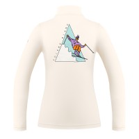 Womens base layer with zip natural white print Mia