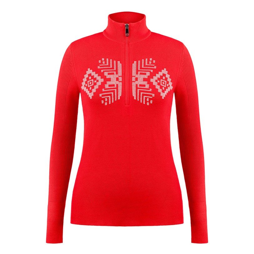 Womens knit jacket scarlet red Adele