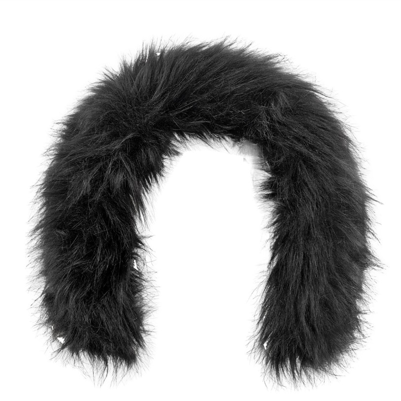 Faux fur trim band black