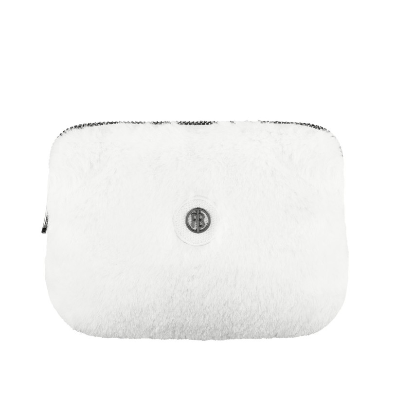 Ski belt bag fake fur bubbly white Pouci