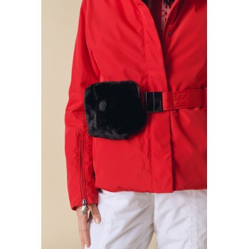 Ski belt bag fake fur bubbly black Pouci