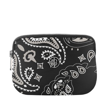 Ski belt bag paisley black Pouci