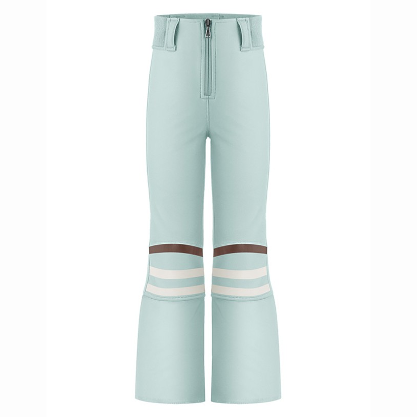 Girls softshell pants print aloe blue