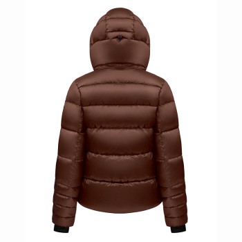 Womens synthetic down ski jacket choco brown