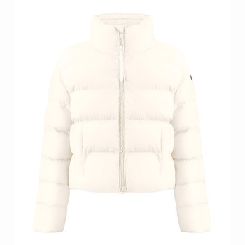 Womens synthetic down ski jacket natural white
