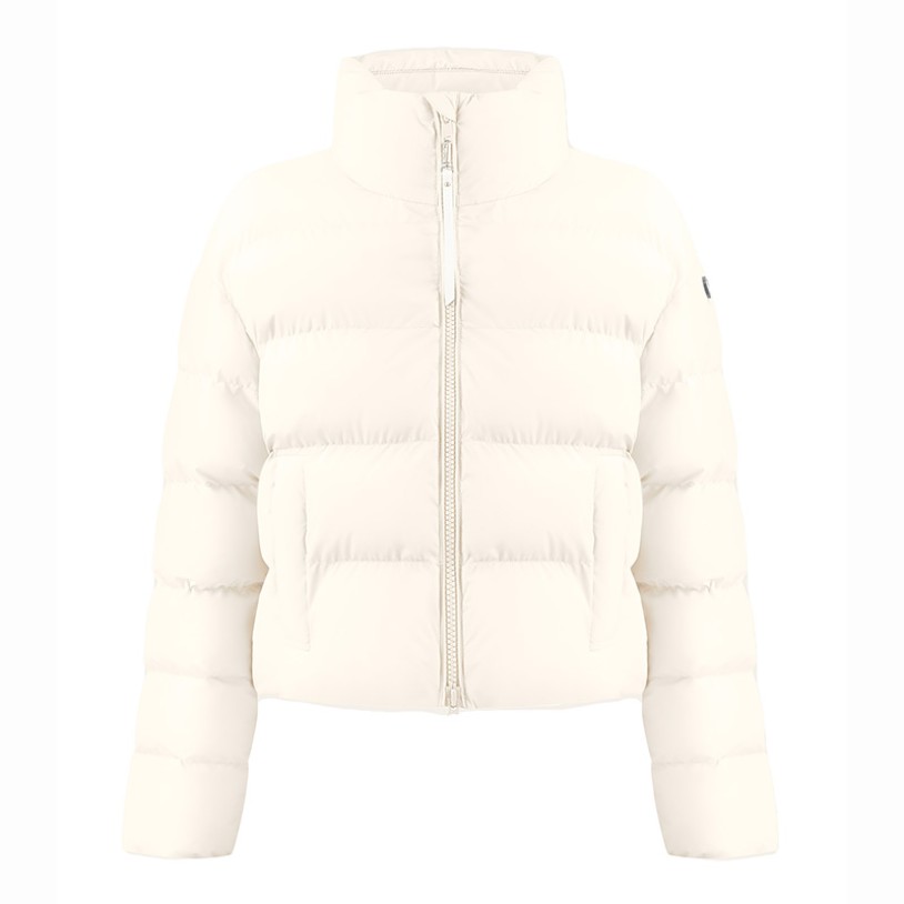 Womens synthetic down ski jacket natural white