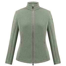 Womens stretch fleece jacket lichen green
