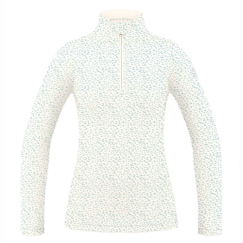 Womens base layer with zip jaguar off blue