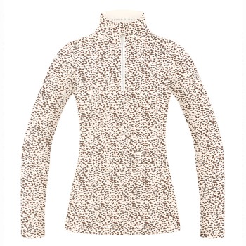 Womens base layer with zip jaguar off brown