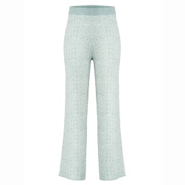 Womens knit pants tweed aloe blue