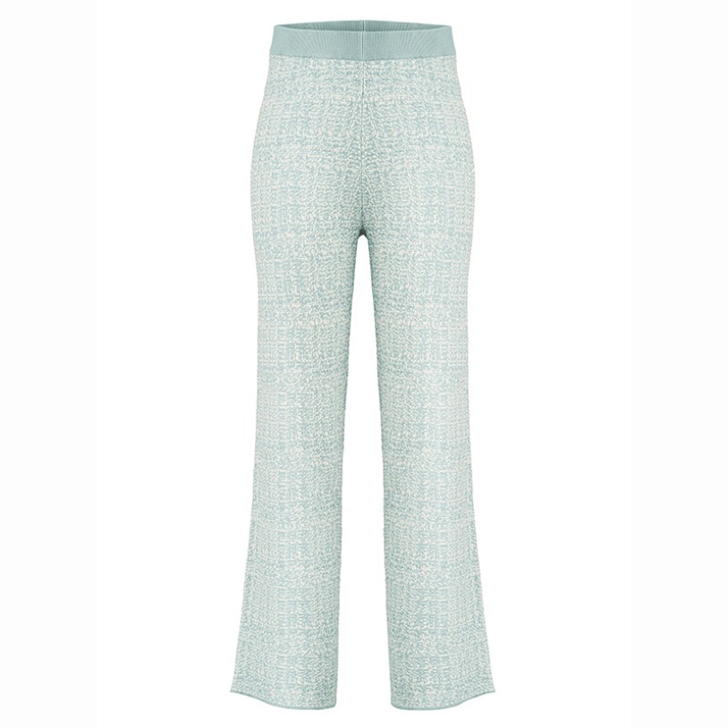 Womens knit pants tweed aloe blue