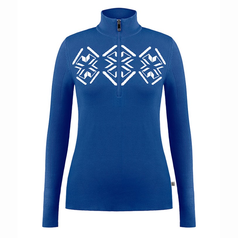 Womens knit sweater acid blue