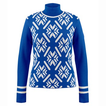 Womens knit pullover acid blue