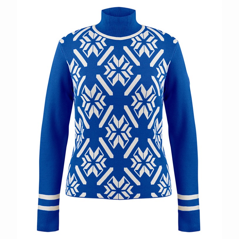 Womens knit pullover acid blue