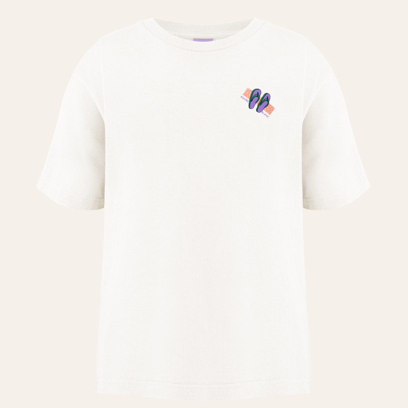 Womens cotton t-shirt flip flop white