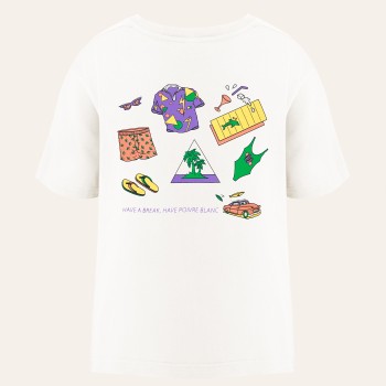 Womens cotton t-shirt flip flop white