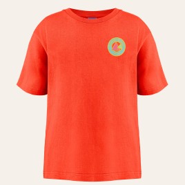 Girls cotton t-shirt letters papaya orange