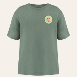 Girls cotton t-shirt letters military green