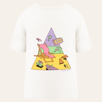 Girls cotton t-shirt beach white