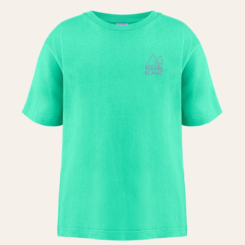 Girls cotton t-shirt beach mint green