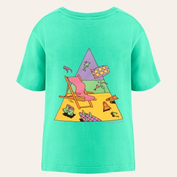 Girls cotton t-shirt beach mint green