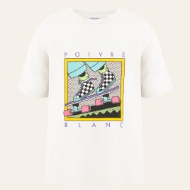 Girls cotton t-shirt skate white