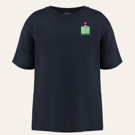 Girls cotton t-shirt tennis navy blue