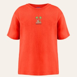 Girls cotton t-shirt van papaya orange