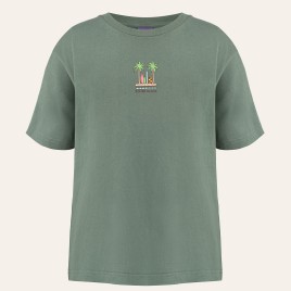 Girls cotton t-shirt van military green