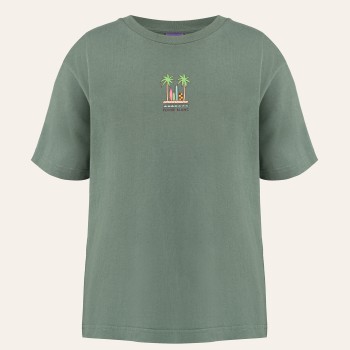 Girls cotton t-shirt van military green