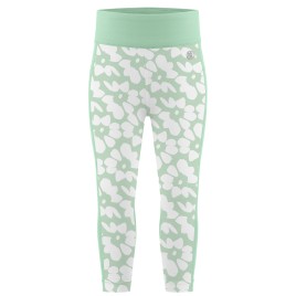 Girls leggings flower green/green