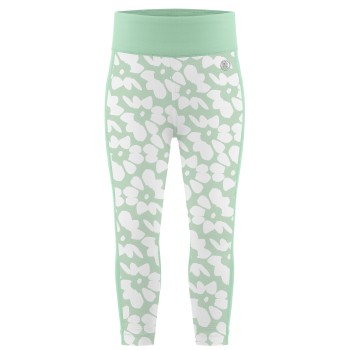Girls leggings flower green/green
