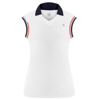 Womens polo shirt white/oxford blue