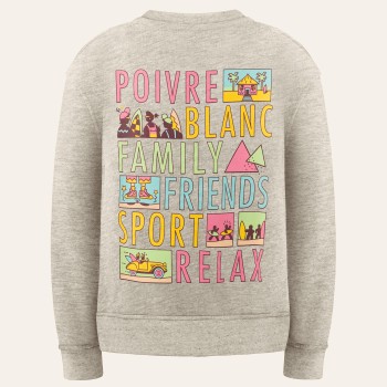 Girls cotton sweater letters slub grey