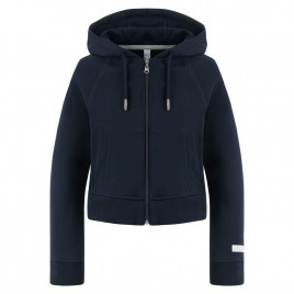 Girls blue cotton jacket with hoody