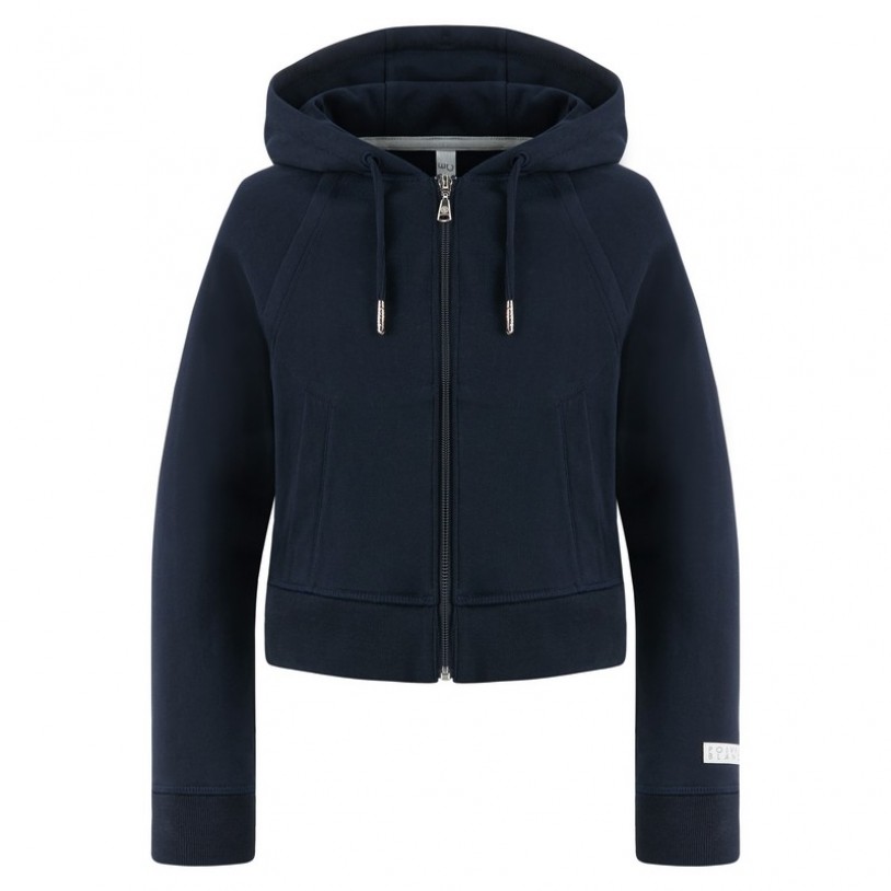 Girls blue cotton jacket with hoody